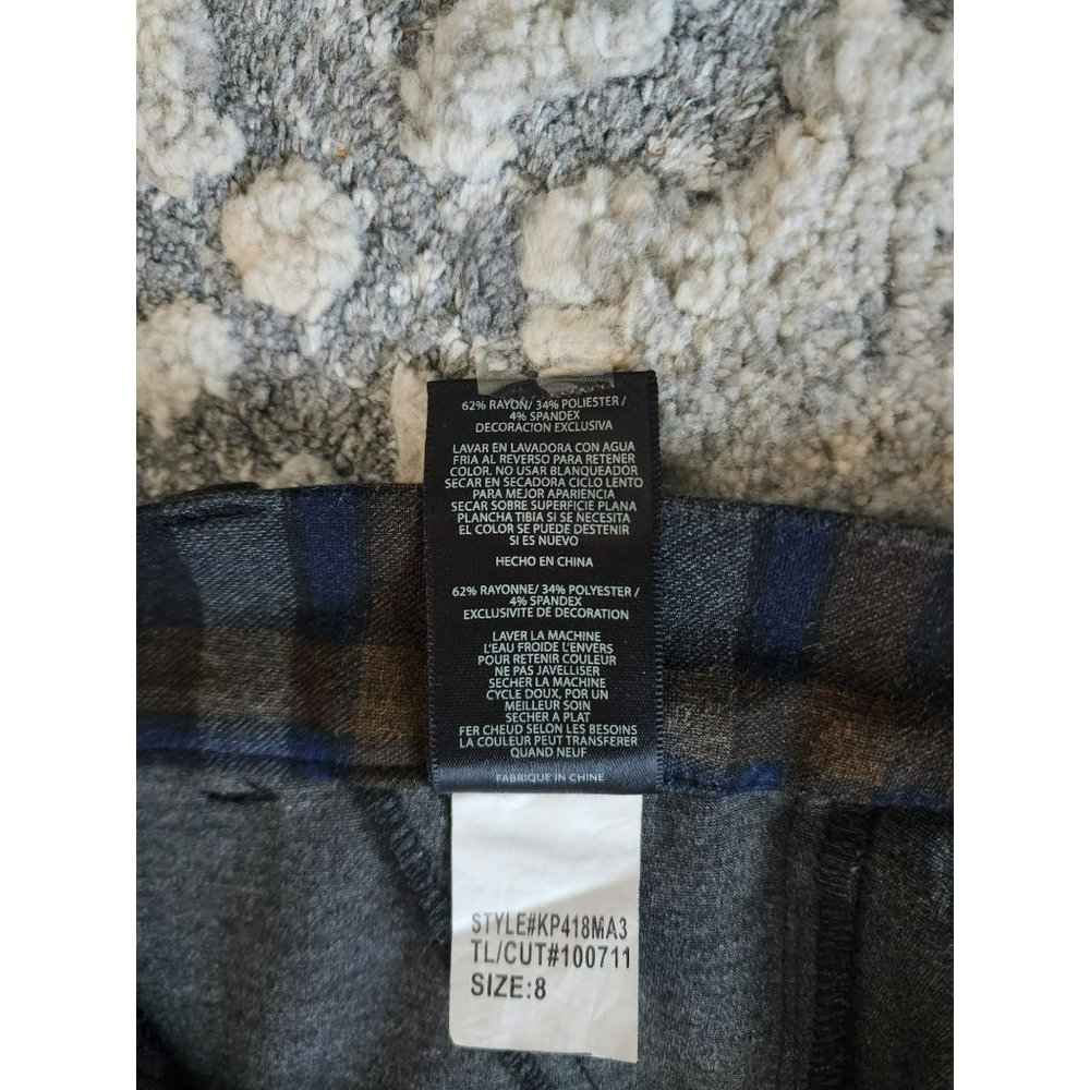 KUT From the Kloth Women's Blue Plaid Diana Skinny Ponte Pants Size 8 - Picture 8 of 10